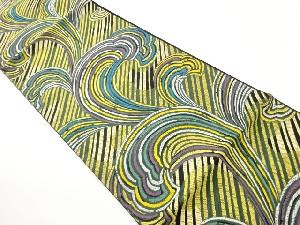 抽象花弁模様織出し袋帯